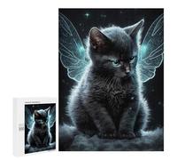 Teenagerss Puzzles 500 PCS Jigsaws Fairy Cat in Starry Night Jigsaws for Adults Hands-on Game Analysis And Logic Unique Birthday And Gifts 500 PCS