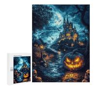 Teenagerss Puzzles 500 PCS Jigsaws Fantasy Spooky Pumpkin Puzzle for Adults Brain Teaser Game Presents for Women for Birthday, Chrismas 500 PCS