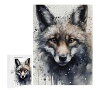 Teenagerss Puzzles 500 PCS Jigsaws Fox Beauty Black Ink Puzzle for Adults Brain Teaser Game Presents for Women for Birthday, Chrismas 500 PCS