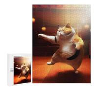 Teenagerss Puzzles 500 PCS Jigsaws Funny Cat Training Karate Puzzle for Adults Brain Teaser Game Presents for Women for Birthday, Chrismas 500 PCS