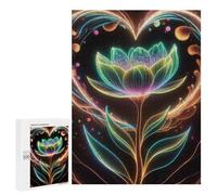 Teenagerss Puzzles 500 PCS Jigsaws Galaxy Flower Neon Floral Jigsaw Puzzle Hands-on Game Wall Art Deal As Gifts for The Whole Family 500 PCS