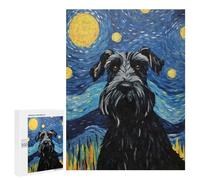 Teenagerss Puzzles 500 PCS Jigsaws Giant Schnauzer Starry Puzzle for Adults Brain Teaser Game Presents for Women for Birthday, Chrismas 500 PCS