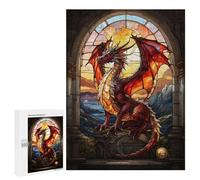 Teenagerss Puzzles 500 PCS Jigsaws Glowing Dragon Stain Puzzle for Adults Brain Teaser Game Presents for Women for Birthday, Chrismas 500 PCS