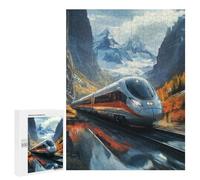 Teenagerss Puzzles 500 PCS Jigsaws High-Speed Train Through Mountains Puzzle for Adults Brain Teaser Game Presents for Women for Birthday, Chrismas 500 PCS