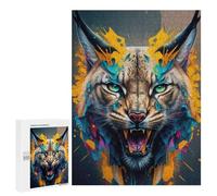 Teenagerss Puzzles 500 PCS Jigsaws LYNX Panorama Set Middle Puzzle for Adults Brain Teaser Game Presents for Women for Birthday, Chrismas 500 PCS