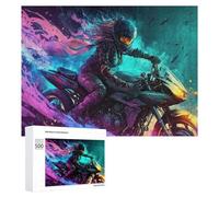 Teenagerss Puzzles 500 PCS Jigsaws Motorcycle Rider in Action Jigsaws for Adults Hands-on Game Analysis And Logic Unique Birthday And Gifts 500 PCS