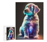 Teenagerss Puzzles 500 PCS Jigsaws Neon Pup Glowing Whiskers Puzzle for Adults Brain Teaser Game Presents for Women for Birthday, Chrismas 500 PCS