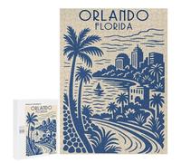 Teenagerss Puzzles 500 PCS Jigsaws Orlando Florida Travel Poster Art Jigsaw Puzzle Hands-on Game Wall Art Deal As Gifts for The Whole Family 500 PCS