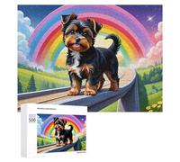 Teenagerss Puzzles 500 PCS Jigsaws Rainbow Bridge Dog Jigsaws for Adults Hands-on Game Analysis And Logic Unique Birthday And Gifts 500 PCS