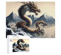 Teenagerss Puzzles 500 PCS Jigsaws Snow-Covered Mountain Dragon Jigsaws for Adults Hands-on Game Analysis And Logic Unique Birthday And Gifts 500 PCS