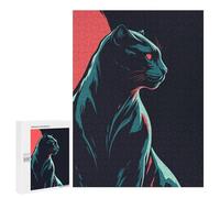 Teenagerss Puzzles 500 PCS Jigsaws Stylized Panther Illustration Adult Puzzles Anti-Stress Toys Difficult Challenge Unique Birthday And Gifts 500 PCS