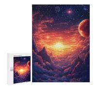Teenagerss Puzzles 500 PCS Jigsaws Sunset in A Starry Sky Puzzles for Adults Anti-Stress Toys Analysis And Logic for Birthday, Chrismas 500 PCS