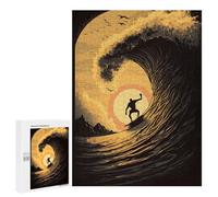 Teenagerss Puzzles 500 PCS Jigsaws Sunset Surfer Puzzle for Adults Brain Teaser Game Presents for Women for Birthday, Chrismas 500 PCS