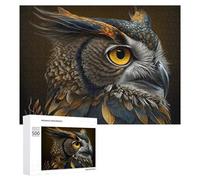 Teenagerss Puzzles 500 PCS Jigsaws Whispering Shadows The Majestic Great Horned Owl Jigsaws for Adults Hands-on Game Analysis And Logic Unique Birthday And Gifts 500 PCS
