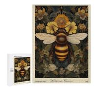 Teenagerss Puzzles 500 PCS Jigsaws William Morris Bee And Flowers Art Jigsaw Puzzle Hands-on Game Wall Art Deal As Gifts for The Whole Family 500 PCS