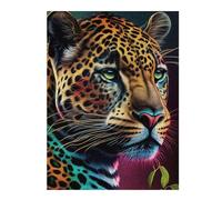 Teenagerss Puzzles 52x38cm/1000pcs Jigsaws Colorful Leopard Portrait -8 Jigsaws for Adults Hands-on Game Analysis And Logic Unique Birthday And Gifts 52x38cm/1000pcs
