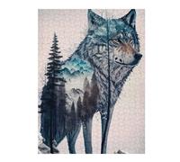 Teenagerss Puzzles 52x38cm/1000pcs Jigsaws Wolf And The Winter Forest Jigsaws for Adults Hands-on Game Analysis And Logic Unique Birthday And Gifts 52x38cm/1000pcs