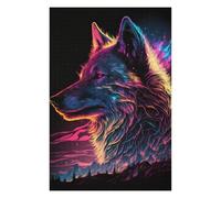 Teenagerss Puzzles 75x50cm/1000pcs Jigsaws Neon Wolf Portrait-7 Jigsaws for Adults Hands-on Game Analysis And Logic Unique Birthday And Gifts 75x50cm/1000pcs