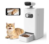 Teendow XLY-M1 Automatic Cat Feeder with Camera, 3.5L Cat Food Dispenser, AI Subscription Pet Feeder 4MP HD Video with Night Vision Timed Feeding Dry Food for Dog APP Control 5G WiFi