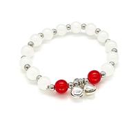 TeenFighter A Bead Speak Aesthetic Ceramic and Crystal Stone Bead Bracelet Set for Women - Fashionable Stretchable Bohemian Jewelry, normal, 玻璃, Pearl