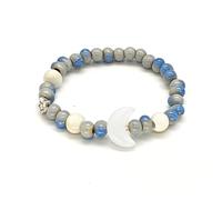 TeenFighter A Bead Speak Aesthetic Ceramic and Crystal Stone Bead Bracelet Set for Women - Fashionable Stretchable Bohemian Jewelry, normal, 陶瓷, Pearl