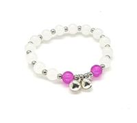 TeenFighter A Bead Speak Aesthetic Ceramic and Crystal Stone Bead Bracelet Set for Women - Fashionable Stretchable Bohemian Jewelry, normal, 玻璃, Pearl