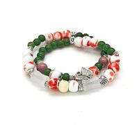 TeenFighter A Bead Speak Aesthetic Ceramic and Crystal Stone Bead Bracelet Set for Women - Fashionable Stretchable Bohemian Jewelry, normal, 陶瓷, Pearl
