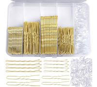 Teenitor 300pcs Blonde Bobby Pins Hair Pins for Buns 2" 2.36", 100 Bobby Pins Blonde Hair 2" 2.75",100 Hair Pins for Women 100 Hair Bands Kit