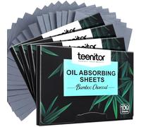 Teenitor 400 Counts Oil Blotting Papers for Face, Bamboo Charcoal Oil Absorbing Sheets for Oily Skin, Oil Blotting Sheets for Face, Oil Absorbent Pads Blotter Paper, Oil Face Wipes Large 10cmx7cm