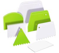 Teenitor 7 Pcs Cake Scraper, Bench Scraper Dough Scraper Cake Smoother Bowl Scraper Cake Cutter Cake Decorating Kit