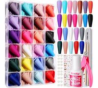 Teenitor Long Press On Nails - 576pcs Full Cover Matte Coffin Nail Tips with Nail Glue, Acrylic Nail Clipper, Nail Art Stickers