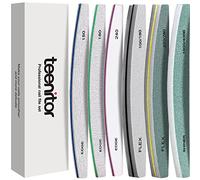 Teenitor Nail File and Buffer Set, 6pcs Nail Buffer Blocks Emery Boards for Nails, Nail Files for Acrylic and Gel Nails, 240 Grit Nail Files Professional for Natural Nails, Nail Filer Half-Moon