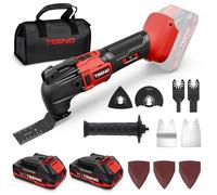 TEENO Cordless Oscillating Tool,Multifunction Oscillating Multi Tool with 20V 2.0Ah Lithium-Ion,8500-21000 RPM,6 Variable Speed,4° Oscillation Angle,for Sawing, Cutting, Sanding (Two Batteries)
