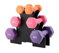 TEENO Neoprene Dumbbell Set Weight Lifting Dumbbell Kit 1/2/3KG with Storage Stand, for Fitness, Vinyl Coated, Strength Training For Men and Women At Home and Gym