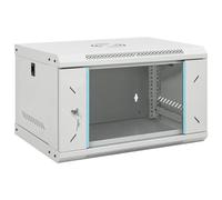 Teenpull 6U Wall Mounted Network Cabinet 19 Inch IP20 Cold Rolled Steel 53 x 40 x 30 cm with Lockable Glass Door and Lock for NAS, RAID, HDD, SSD, Ethernet, LAN, Home Network
