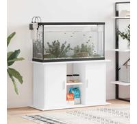Teenpull Aquarium Stand White Wood Material 101 x 41 x 58 cm with Storage Space and Compartments Modern Aquarium Cabinet for Living Room Bedroom Office Space Saving Stable