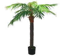 Teenpull Artificial Palm Tree Phoenix 190 cm with Pot Made of Plastic and Solid Wood, Lifelike Green, Easy to Clean for Living Room, Office, Balcony and Bedroom, Modern Decoration, Indoor, Outdoor