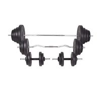 Teenpull Barbell and Dumbbell Set 120 kg with Cement Discs and Steel Bars, Adjustable Strength Training for Home Training, Fitness, Muscle Building, Workout for Chest, Arm, Back, Shoulder