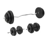 Teenpull Barbell and Dumbbell Set 60 kg with Steel and Cement Weight Plates for Strength Training, Fitness, Muscle Building, Workout at Home and Studio, Adjustable with Spinlock Lock