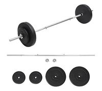 Teenpull Barbell with Weights Set 30 kg Chrome-Plated Steel 165 cm Barbell Bar 2 x 10 kg 2 x 2 kg Weight Plates Star Lock for Strength Training Muscle Building Home Training Fitness Workout