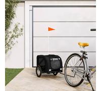 Teenpull Bicycle Trailer Dog Black Oxford Fabric and Iron Sturdy Metal Frame Foldable with Mesh Fabric Waterproof Smooth Agile Ideal for Travel, Hiking, Veterinarian Visit and Car