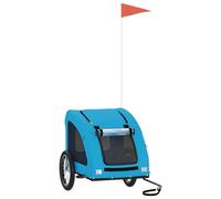Teenpull Bicycle Trailer Dog Blue Oxford Fabric and Iron Robust 125 x 63 x 66 cm Foldable with Mesh Fabric and Reflectors for City, Outdoor, Travel and Walks