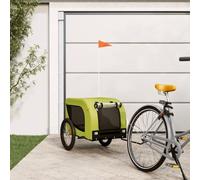 Teenpull Bicycle Trailer Dog Green Black with Durable Iron Frame, Oxford Fabric, Two Large Wheels, Foldable, Space Saving for Travel, Veterinarian Visit, Hiking