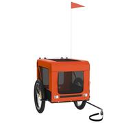 Teenpull Bicycle Trailer Dog Orange Black Oxford Fabric with Iron Frame 68.5 x 135 x 73.5 cm Foldable Robust Waterproof for Travel Holiday Vet Visit