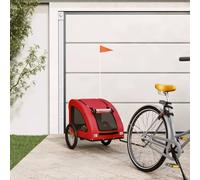 Teenpull Bicycle Trailer Dog Red Oxford Fabric with Iron Frame 137 x 68 x 72 cm Foldable Breathable with Mesh Fabric Foldable Lightweight Ideal for Outings, City and Outdoor Transport