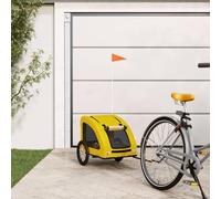 Teenpull Bicycle Trailer for Pets Yellow Oxford Fabric and Iron Heavy Duty Frame, Foldable with Mesh Windows for Travel, Hiking, Veterinarian Visit, Waterproof and Smooth Running
