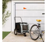 Teenpull Black and Grey Oxford Fabric Bicycle Trailer with Iron Frame, Foldable and Durable, Ideal for Travel, Hiking, Vet, Holidays and Space Saving