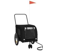 Teenpull Black Dog Bicycle Trailer Made of Durable Oxford Fabric with Iron Frame, Foldable and Agile, Ideal for Travel, Hiking and Veterinarian, Max. 45 kg