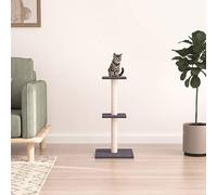 Teenpull Cat Scratching Post Climbing Tree with Sisal Scratching Posts, Plush Surface, 73 cm Height, Dark Grey, Compact and Stable for Climbing, Claw Care, Playing and Relaxing in the Home