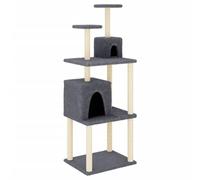 Teenpull Cat Scratching Post with Sisal Scratching Posts and Plush 167 cm High Cat Furniture Climbing Tower with Cave and Hammock for Claw Care Play and Relaxing in the Living Room or in the Home